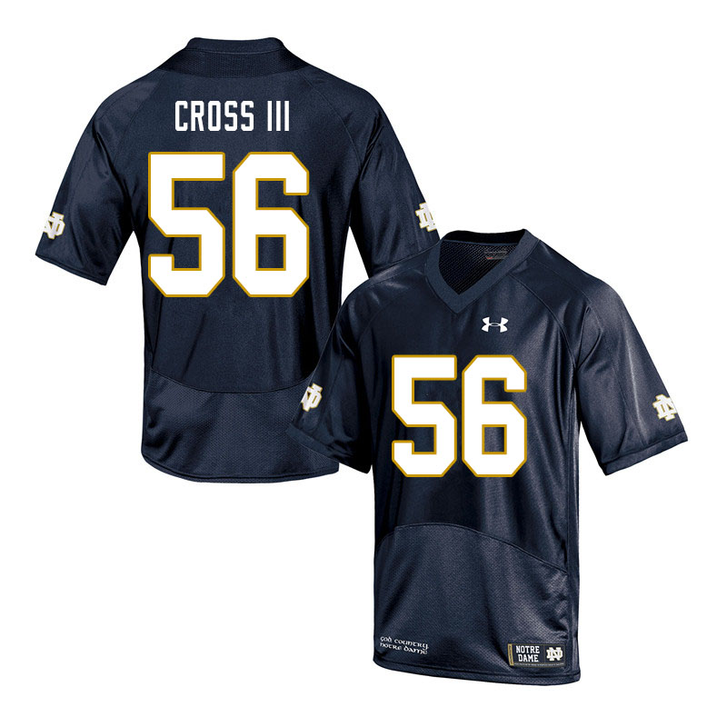 Men's NCAA Notre Dame Fighting Irish #56 Howard Cross III Stitched College Under Armour Authentic Navy Football Jersey LQ10Y20IV